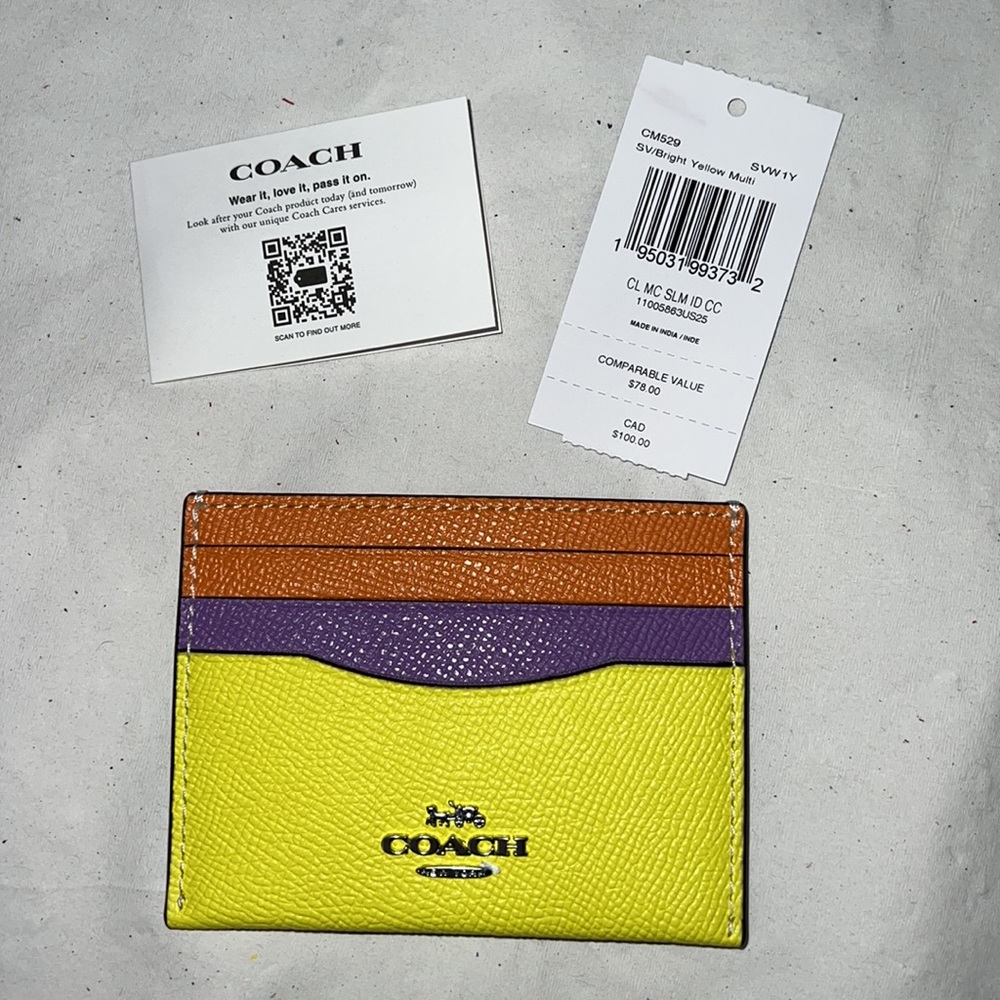 COACH Slim Id Card Case In Colorblock